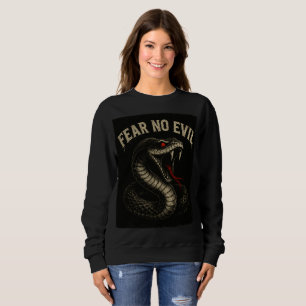 FEAR NO EVIL – Fierce Black Cobra Snake Graphic Sweatshirt