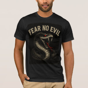 FEAR NO EVIL – Fierce Black Cobra Snake Graphic T-Shirt