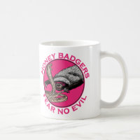 Fear No Evil Pink Honey Badger Badass Animal Art