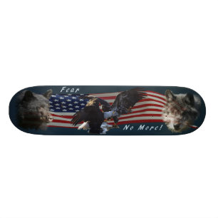 "Fear No More" Eagle, Bear, Wolf  Skate Board