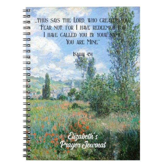 Fear Not Bible Verse Nature Artwork Christian Gift Notebook (Front)