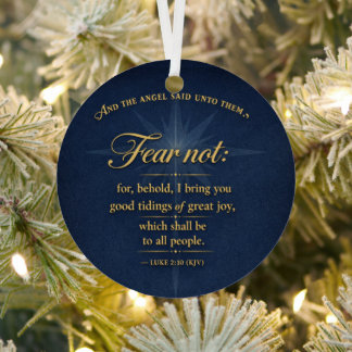 Fear Not Christmas 2026 Scripture Gold Typography Metal Tree Decoration