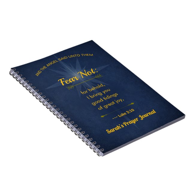 Fear Not Christmas 2026 Scripture Gold Typography Notebook (Right Side)
