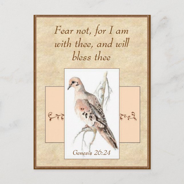 Fear Not Encouragement Watercolor Bird Postcard (Front)