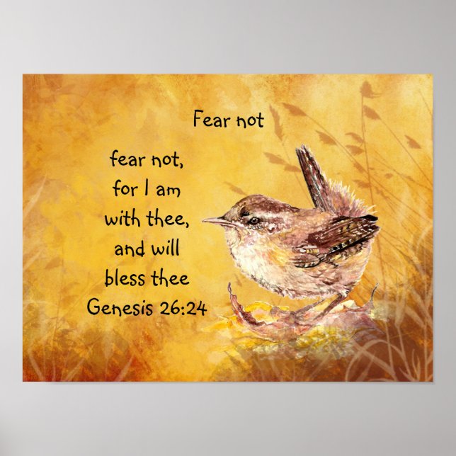 Fear Not Encouragement Watercolor Bird Poster (Front)