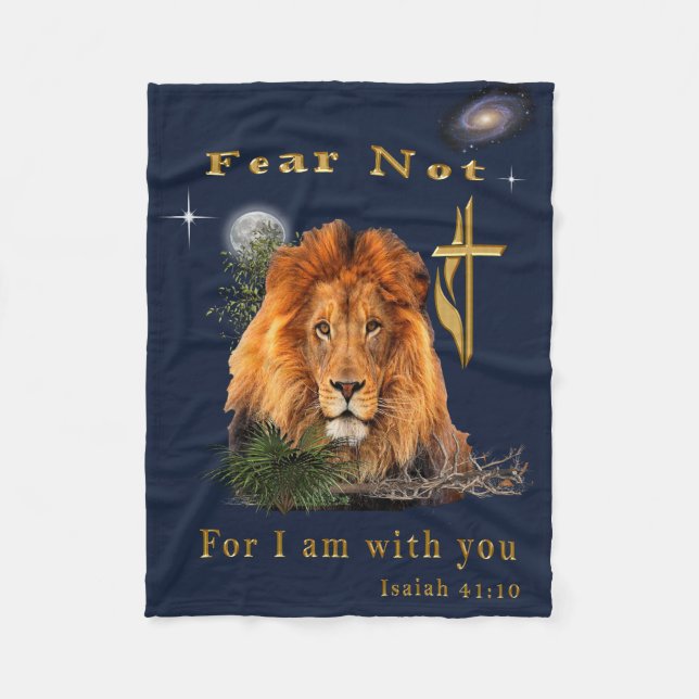 Fear Not for I am With thee Fleece Blanket (Front)