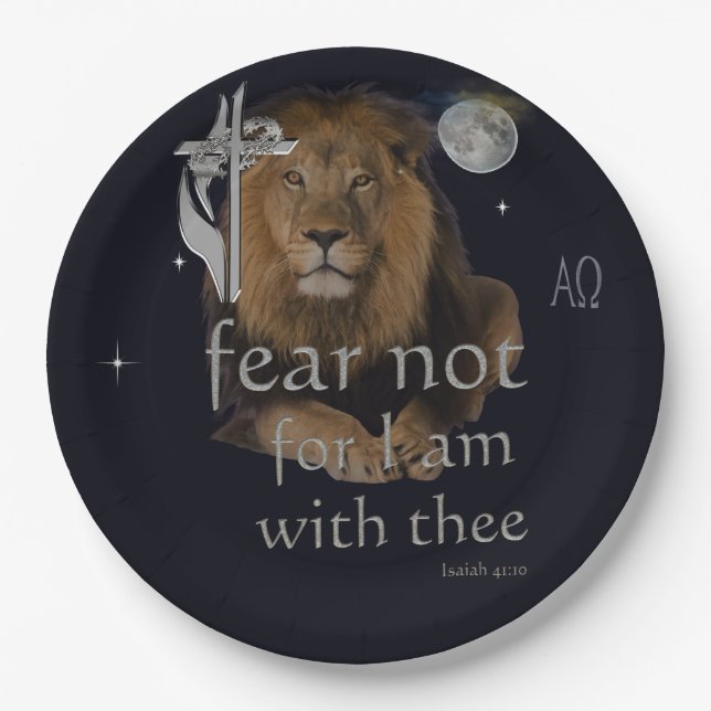 Fear not for I am with thee Paper Plate (Front)