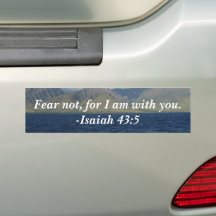 Fear Not For I Am With You Bible Verse Card Bumper Sticker
