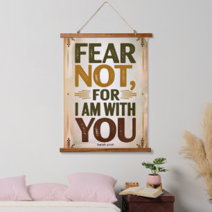 Fear Not for I Am with You Vintage Christian Wall Hanging Tapestry