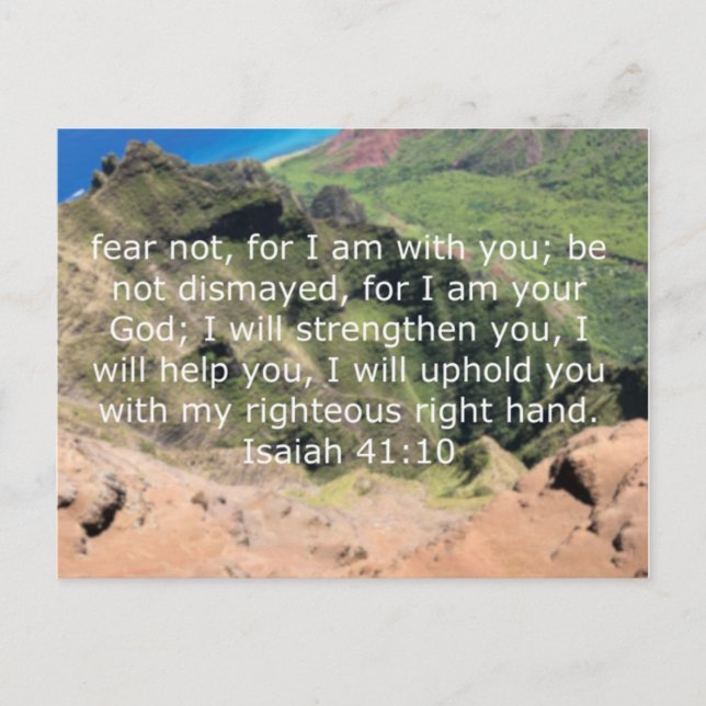 Fear Not, Isaiah 41:10 Postcard (Front)