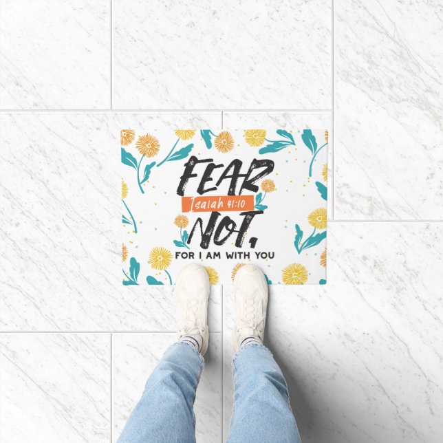 Fear Not Isaiah Bible Verse Inspirational Design Doormat (Indoor)