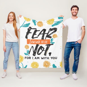 Fear Not Isaiah Bible Verse Inspirational Design Fleece Blanket