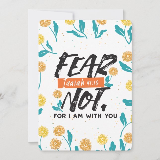 Fear Not Isaiah Bible Verse Inspirational Design Holiday Card (Front)