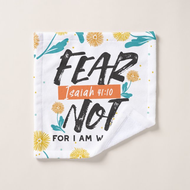 Fear Not Isaiah Bible Verse Inspirational Design Wash Cloth (Wash Cloth)