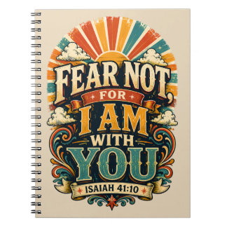 Fear Not Retro Christian Sunburst Vintage Prayer Notebook