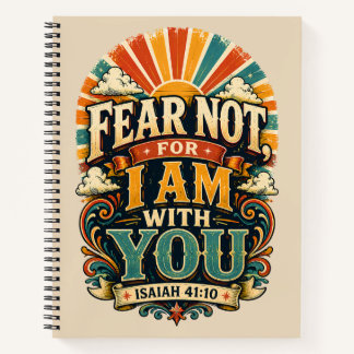 Fear Not Retro Christian Sunburst Vintage Prayer Notebook