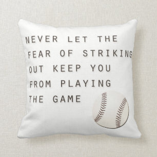 fear of striking out inspirational modern baseball cushion