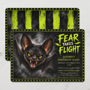 Fear Takes Flight Teen Halloween Birthday Party Invitation