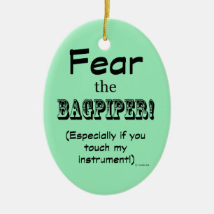 Fear The Bagpiper Ceramic Tree Decoration