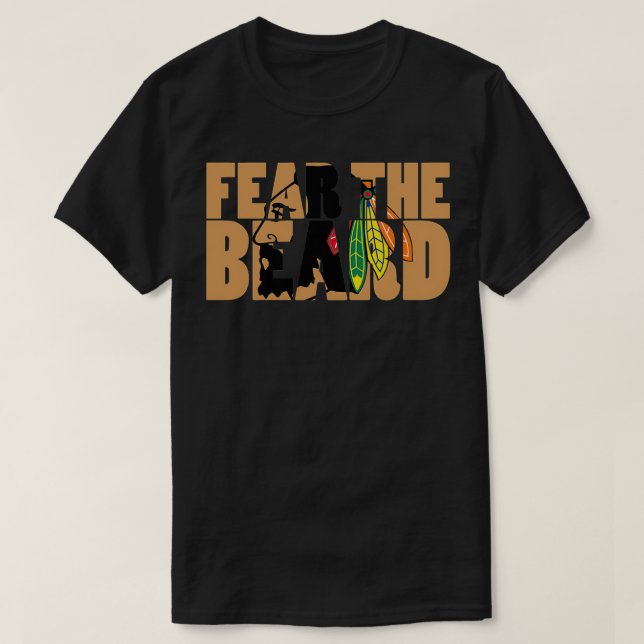 Fear The Beard Blackhawks T-Shirt (Design Front)