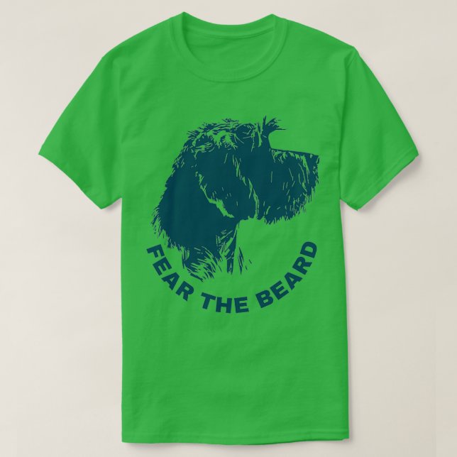 FEAR THE BEARD BLUE 2 T-Shirt (Design Front)