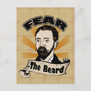 Fear the Beard, Funny Moustache Postcard