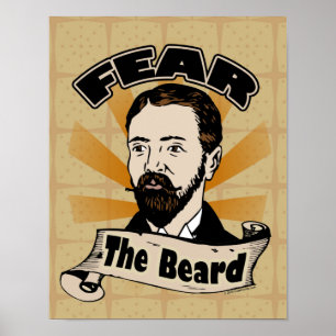 Fear the Beard, Funny Moustache Poster