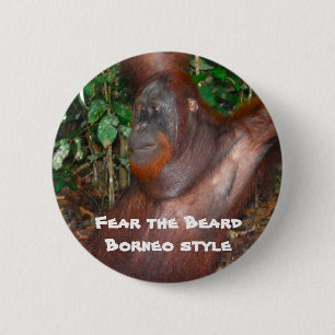 Fear the Beard (rainforest style) 6 Cm Round Badge