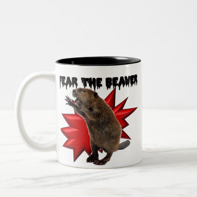 Fear the Beaver Two-Tone Coffee Mug (Left)