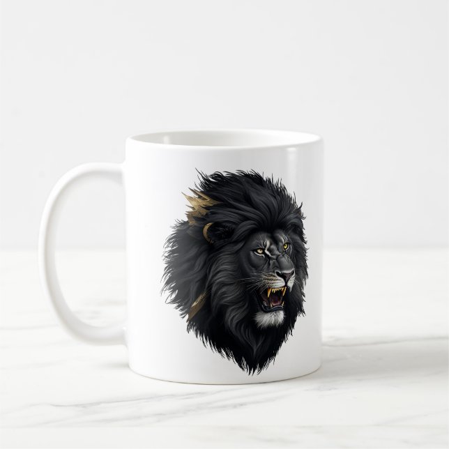 Fear, the black lion coffee mug (Left)