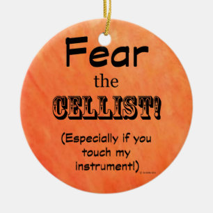Fear The Cellist Ceramic Tree Decoration