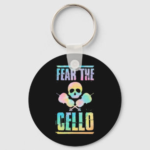 Fear The Cello Skull Halloween Style Cello Player Key Ring