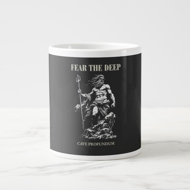 Fear the Deep – Poseidon Mythic  Large Coffee Mug (Front)