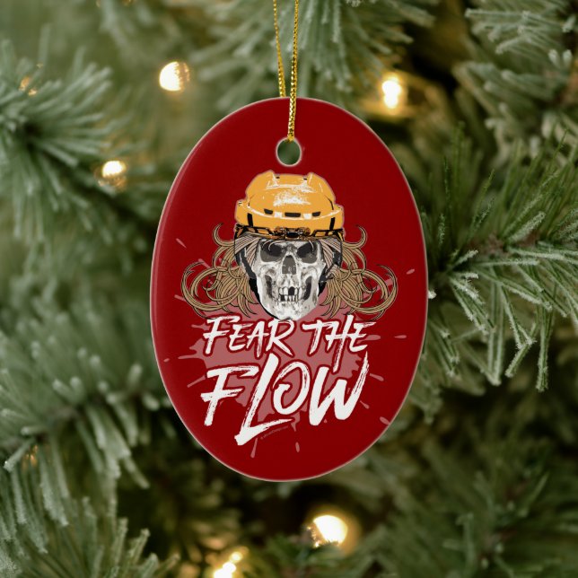 Fear The Flow (hockey hair) Ceramic Tree Decoration (Tree)
