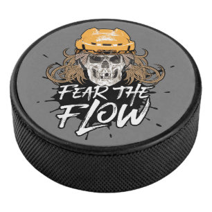 Fear The Flow (hockey hair) Hockey Puck