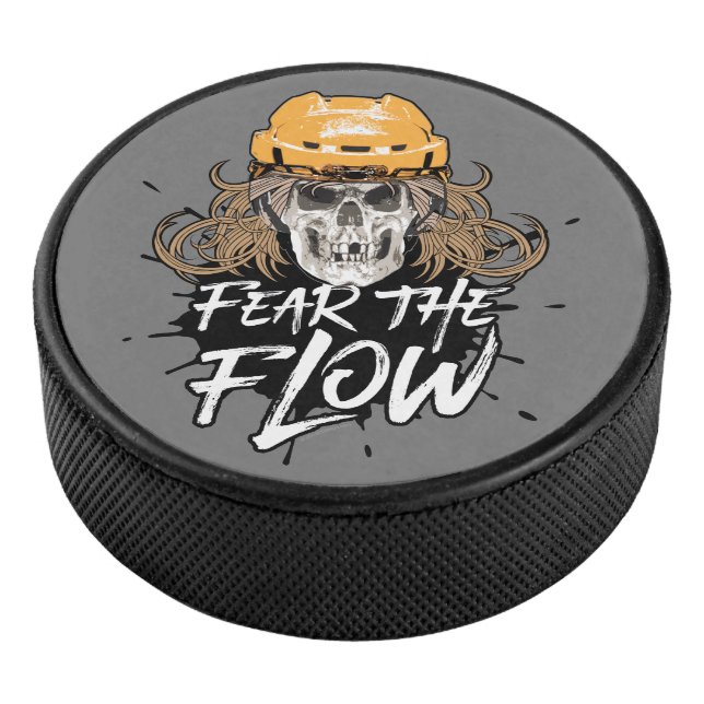 Fear The Flow (hockey hair) Hockey Puck (3/4)