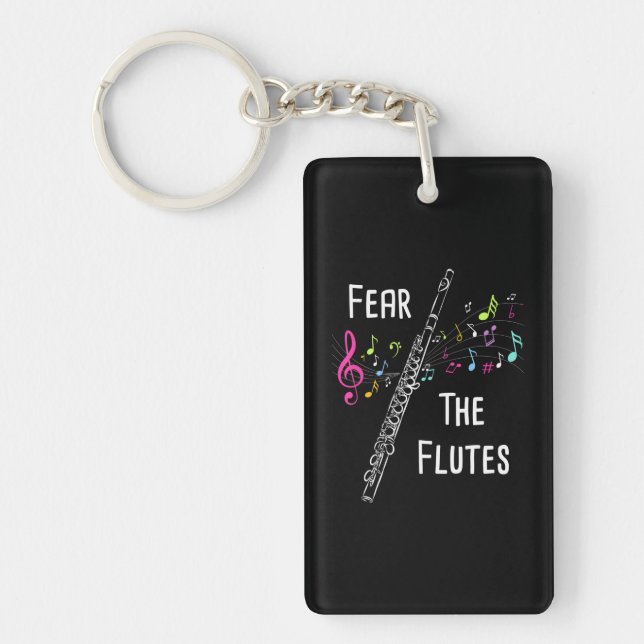 Fear The Flutes Flute Player Flautist Marching Key Ring (Front)
