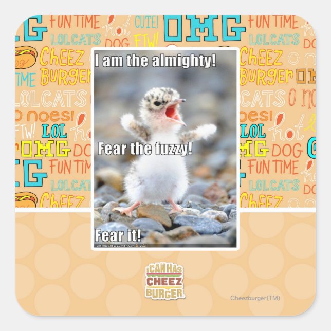 Fear the Fuzzy! Square Sticker (Front)