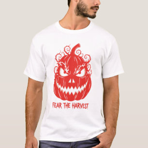 Fear the Harvest Evil Pumpkin Halloween Horror T-Shirt