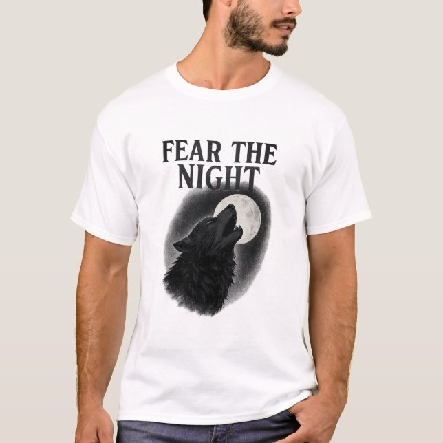 Fear the Night Scary Halloween Graphic Tee (Front)