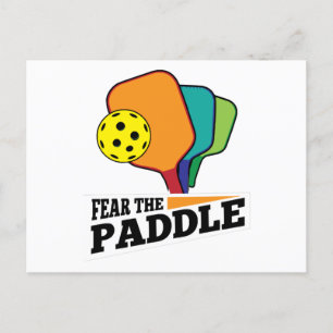 Fear the Paddle Funny Pickleball Picklballs and Pi Postcard