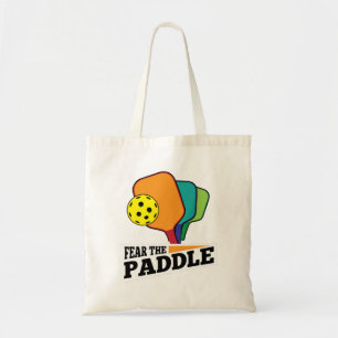 Fear the Paddle Funny Pickleball Picklballs and Pi Tote Bag