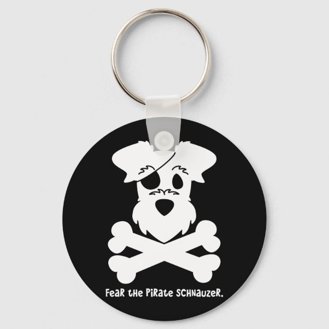 Fear the Pirate Schnauzer Key Ring (Front)