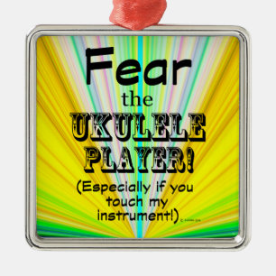 Fear The Ukulele Player Metal Tree Decoration