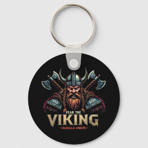 Fear The Viking Nordic Warrior Valhalla Awaits Key Ring