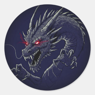 Feared Dragon  Classic Round Sticker
