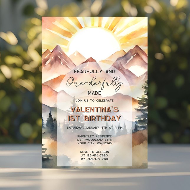 Fearfully and Onederfully Made First Birthday Invitation (Creator Uploaded)