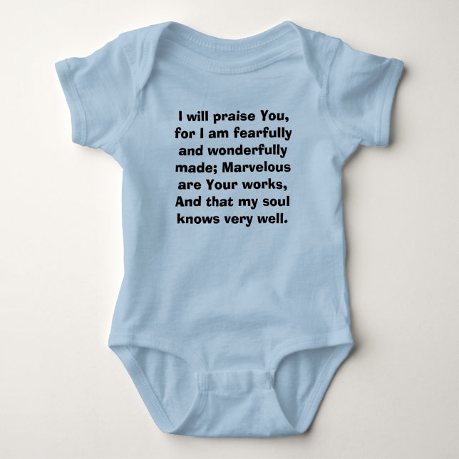 Fearfully and Wonderfully Made Baby Bodysuit (Front)