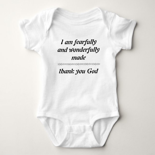 Fearfully and Wonderfully Made Baby Bodysuit (Front)