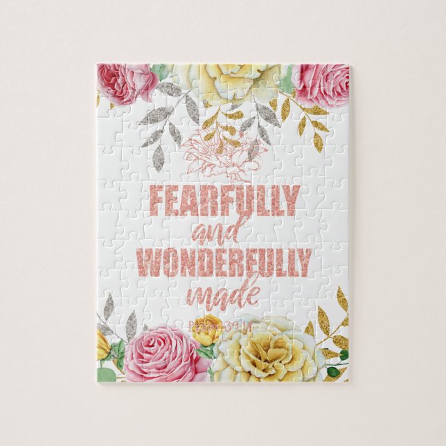 Fearfully and Wonderfully Made Bible Verse Jigsaw Puzzle (Vertical)